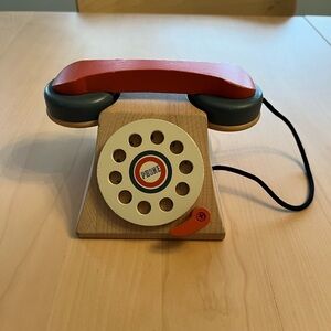 Hearth & Hand Wooden Toy Phone - Red and Gray
